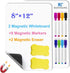 2 Pack PET Magnetic Whiteboard for Fridge, Small Magnetic Dry Erase Boards with 8 Markers and 2 Eraser, Reusable Blank Magnet White Board Sheets f...