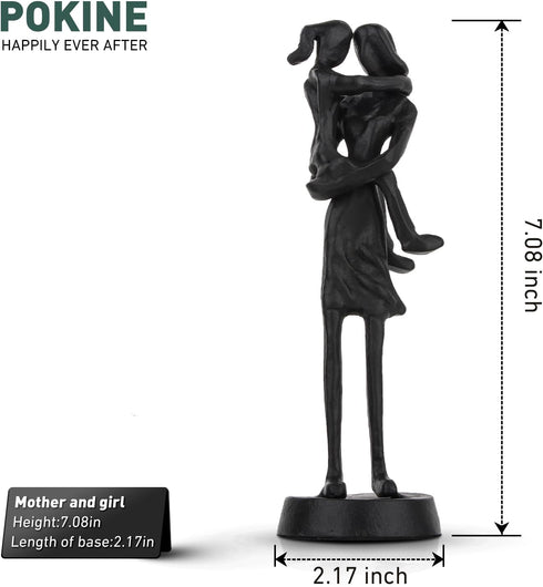 Iron Mother Daughter Figurine Gift Metal Mom Daughter Sculpture for Mothers Day Birthday and father of The bride gifts Statue Ornament for Friend ...