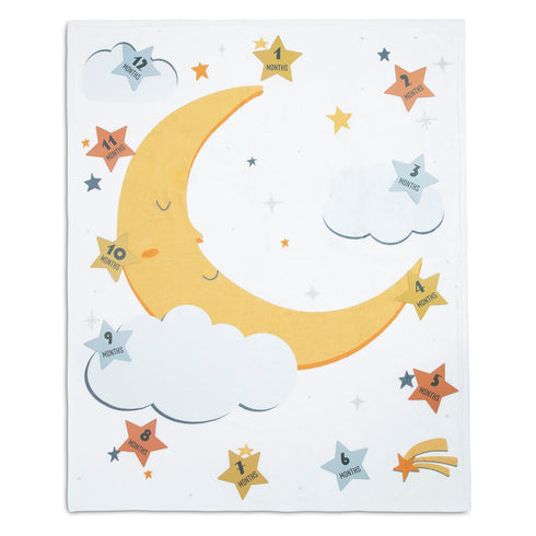 Delta Children Milestone Baby Blanket – Monthly Blanket for Pictures – Photo Blanket for Newborns, Moon...