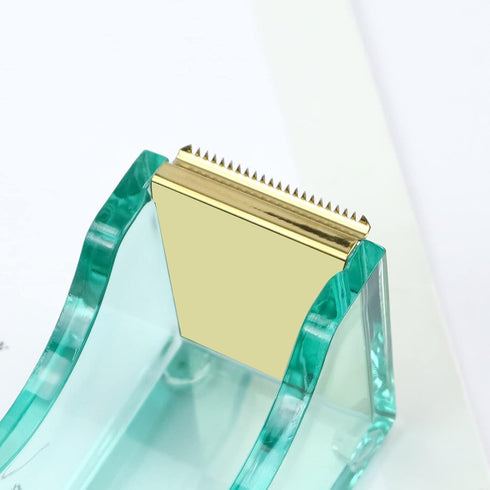 Acrylic Rainbow Desktop Tape Dispenser Heavy Duty Stylish Gold Non Skid Tape Holder Cutter for Home, School and Office Supplies (R-1)...