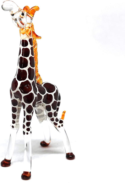 ZOOCRAFT Glass Giraffe Figurine Collectible Hand Blown Safari Miniature Animals Collectibles Home Decoration Statues...