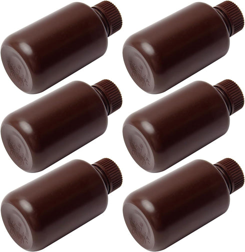 Othmro 8Pcs 4.3oz Plastic Containers Lab Chemical Reagent Bottles 125ml Small Mouth Liquid Solid Storage Bottles Round Sample Storage Containers S...