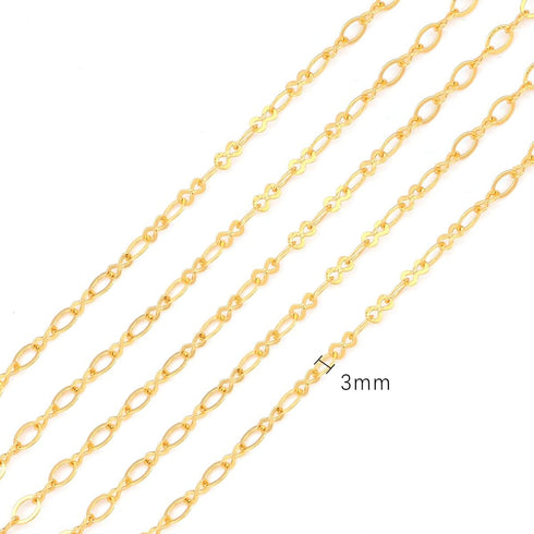 BEADIA 18K Gold Plated O Chains 3.0mm 2 Meters for Jewelry Making Findings...