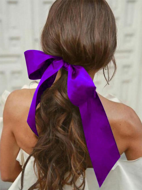 6 inch Purple Satin Ribbon, 24 yard Long Solid Fabric Ribbon for Wedding Birthday Party Baby Shower Decoration, Gift Wrapping, Bow Making, Chair S...