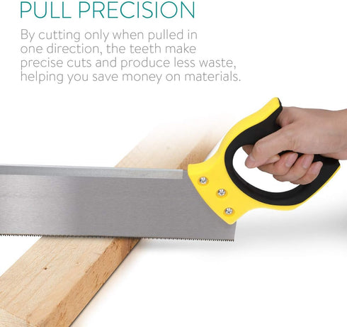 Navaris Tenon Hand Saw - 12 Inch Fine Tooth Back Saw for Precision Woodwork and Carpentry - Backsaw Handsaw with Steel Blade and Soft Grip Handle...