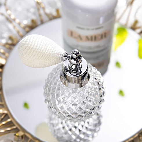 H&D Empty Crystal Vintage Perfume Replacement Spray Bottle Atomizer Luxury Series (clear)...