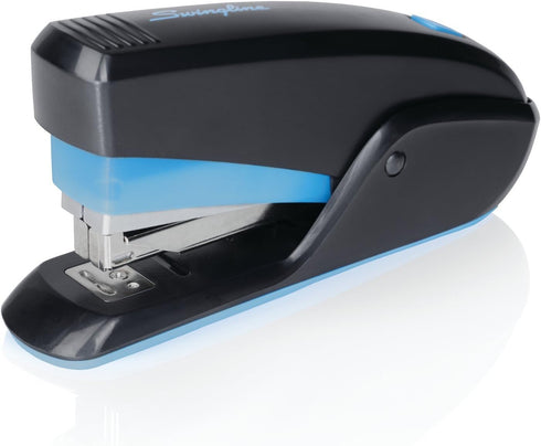 Swingline Stapler, Quick Touch Reduced Effort Stapling, Compact, 15 Sheets, Black/Blue (S7064564)...