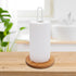 Wood Paper Towel Holder, Paper Towel Holder Countertop,Kitchen Towel Holder Free-Standing with Non-Slip Wooden Base(White)...