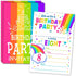 ukebobo Rainbow Happy Birthday Party Invitations for Child’s 8th Birthday Party – Colorful Invitation with Envelopes for Kids 8th Birthday Party –...
