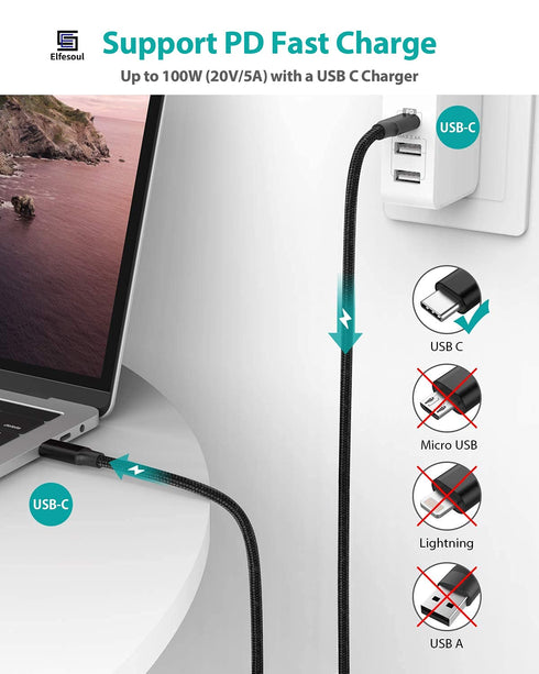 USB C to USB C Cable, 3.2 Gen 2 USB-C Cable 6.6ft - 4K UHD 20Gbps USB C Cable 100W PD Fast Charging Cable for Thunderbolt 3, Oculus Quest, MacBook...