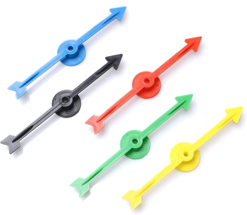 25 Pack 4-inch Arrow Spinners in 5 Colors for Home and Classroom Activities, Plastic Board Game Spinners...