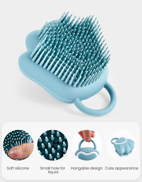 Silicone Dog Bath Brush Dog Shower Brush, Pet Shampoo Brush Scrubber Massage Dispenser, Soft Silicone Grooming Shower Brush for Short Long Haired ...