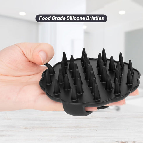 Scalp Massager Hair Growth, Scalp Scrubber Wiht Silicone Bristles, Head Massager Scalp, Wet Dry Hair Care Scalp Scrub for Women Man (Black)...