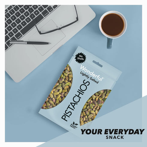 Wonderful Pistachios No Shells, Lightly Salted Nuts, 6 Ounce Resealable Bag, Protein Snacks, Gluten Free, Healthy Snack (Packaging May Vary)...