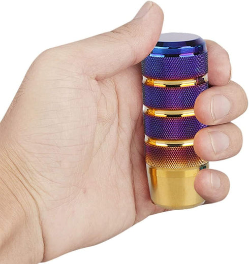 Shift Knob, 3.78" Aluminum Weighted Car Gear Shift Manual knobs with 3 Threaded Adapters M8 M10 M12 Fit Universal Manual Transmission Vehicle (Bur...