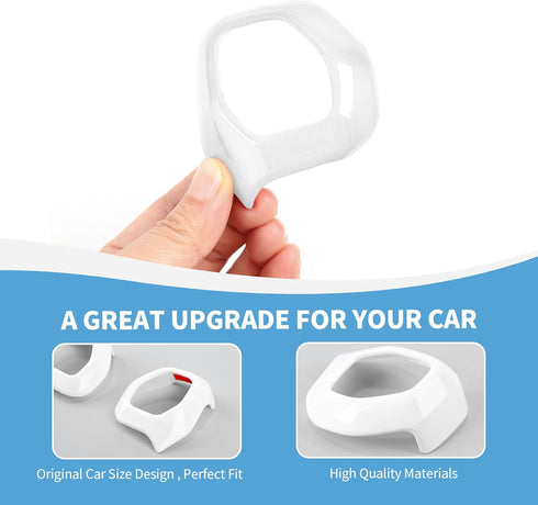 Gear Shift Knob Trim Cover Compatible with 2021-2023 Ford Bronco Interior Accessories, White...
