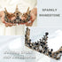 Aiosy Halloween Black Crown Rhinestone Tiara and Crowns Crystal Queen Tiara Gothic Hair Accessories Wedding Crowns Costume Baroque Crown for Women...