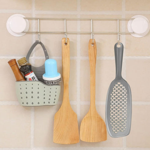 EZ Kitchen Dish Squeegee Kitchen with Silicone Food Strainer Long Grips Non-Slip Scrapers for Pots, Pans, Bowls, and Countertops, 2-Pack, Gray...