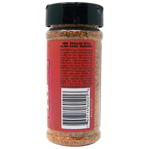 Andy Roo's Cajun Garlic Seasoning, 5 Ounces - No MSG...