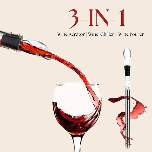Wine Chiller Stick, Stainless Steel Wine Cooler Stick Chills Wine & Keeps It Cool, Rapid Bottle Chilling Rod for Cooling & Aerating, Iceless Wine ...