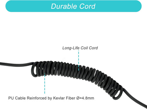 Retevis Volume Adjustable Walkie Talkie Earpiece with Mic, Coil Tube, for RT22 RT68 RT21 H-777 H-777H RT86S, Compatible with Pxton Baofeng BF-T26 ...