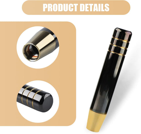 1 PC Car Shift Converter, 7" Alloy Personalized Easy Grip Gear Long Handle with 3 Thread Adapter, Smooth Operation Shift Knob Replacement, Univers...
