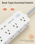 Power Strip Surge Protector, 5FT Braided Extension Cord with Multiple Outlets-8 AC Outlets 4 USB Ports (2 USB C), Flag Plug Charging Station, 1700...