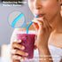 Walfos Reusable Silicone Straw - 2 Size Flexible Drinking Bendy Straws for Smoothies/20 & 30 oz Tumblers, BPA Free (4 Wide Straws + 4 Regular Stra...