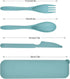 Reusable Wheat Straw Cutlery with Case, Portable Dark Utensils Set for Adults, Tableware Camping Cutlery Set for 4 People, Travel Utensils Set for...