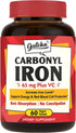Iron Supplement, 65 mg, Carbonyl Iron Plus Vitamin C, Energy & Blood Support for Women & Men, Better Absorption, Gentle on The Stomach, No Nausea,...