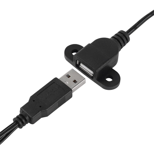 SinLoon USB 2.0 Charging Cable USB 2.0 Y Splitter USB 2.0 Male to Dual USB Female Panel Mount Charging Cable for Wine Cabinet, Hotel,Furniture, In...