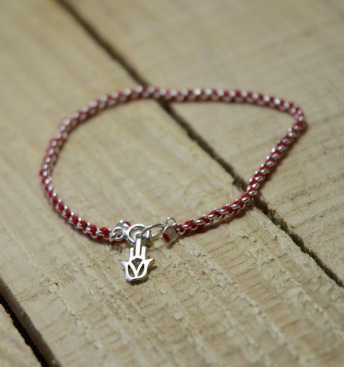 Protection Evil Eye Bracelet - Lucky Hamsa Hand Charm - 7 Inch Sterling Silver Jewelry - Best Kabbalah Red String Bracelets for Women...