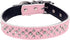 Rhinestone Dog Collar for Small Medium Large Dogs, Adjustable Sparkly Crystal Soft Genuine Leather Bling Dog Collars (L, Pink)...