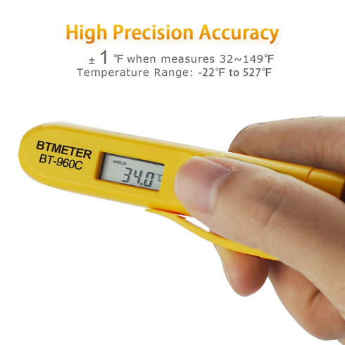 Mini Digital Infrared Thermometer - BTMETER BT-960C Temperature Pen with Pocket Clip Instant Read to 527? Auto Off for Meat Candy Cooking Food Gri...