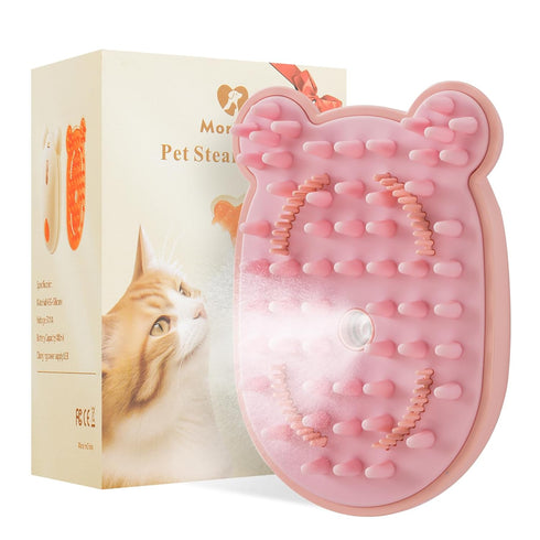 Cat Steam Brush Rechargeable Cat Brush Steamer for Shedding,Self-Cleaning Grooming Brush for Long &Short Haired Dogs and Cats,Remove and Clean Tan...