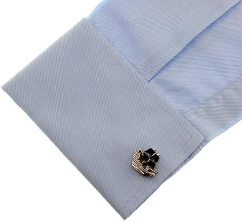 Boat Sailing Ship Sailboat Pair Cufflinks in a Presentation Gift Box & Polishing Cloth...