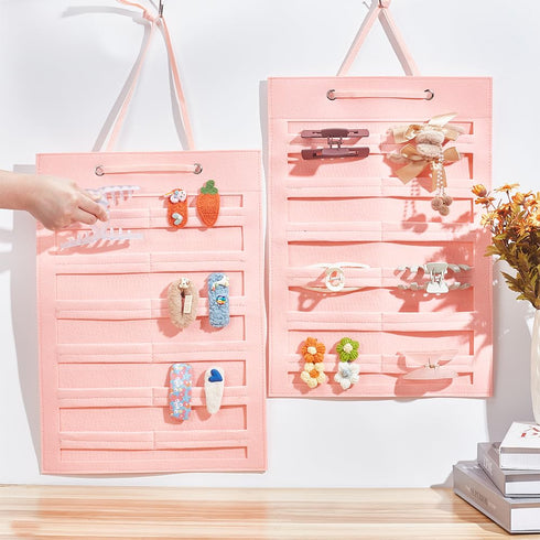 NBEADS 2 Pcs Hair Claw Clip Organizer, 30.7x13.78 Inch Hair Accessories Hanging Storage Wall Hanging Hair Clip Stand Felt Hair Claw Clips Holder f...