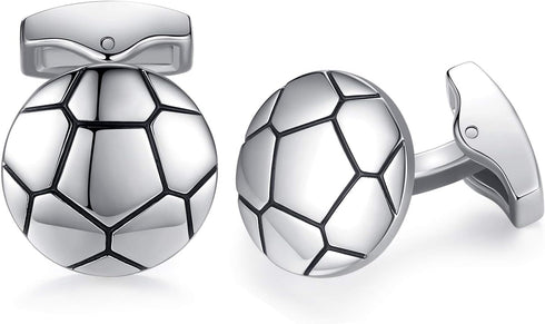 HONEY BEAR Soccer Football Ball Sports Cufflinks for Mens Wedding Blusiness Gift...