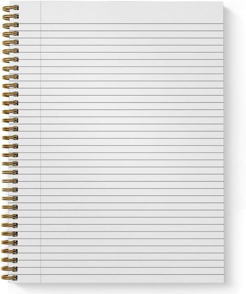 Softcover Abundant Greenery 8.5" x 11" Spiral Notebook/Journal, 120 College Ruled Pages, Durable Gloss Laminated Cover, Gold Wire-o Spiral. Made i...
