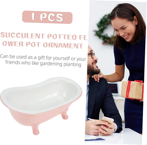 Succulent Flower Pot Planters for Indoor Plants Dresser Decor Bathtub Planter Planting Container Clawfoot Tub Planter Desktop Flower Pot Plant Pot...
