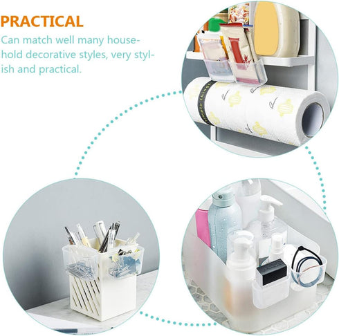 Cabilock Shelf Bracket Desktop Stand 4pcs Refrigerator Organizer Mini Fridge Organizer Fridge Side Door Holder Mini Fridge Organizer Bin Clear Pla...