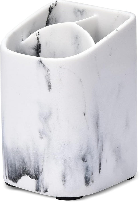 ZCCZ Toothbrush Holder for Bathroom - Perfect Electric or Kids Toothbrush Organizer - Premium White Marble Bathroom Accessory for Modern and Styli...