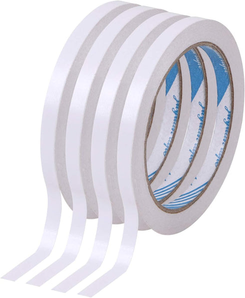 CABAX 4 Rolls Double-Sided Tape Adhesive Sticky Tapes for Scrapbooking, Photos, Invitation Cards, Paper, DIY Crafts and Office School Stationery S...