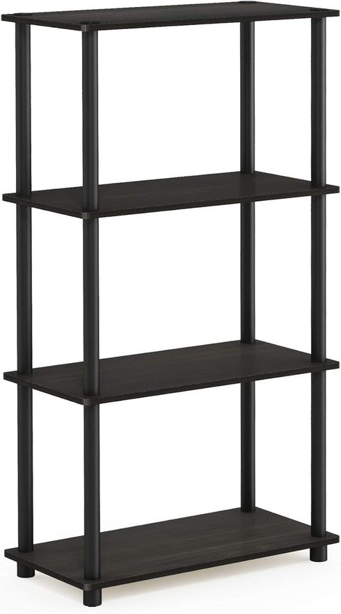 Furinno (99557EX/BK) Turn-N-Tube 4-Tier Multipurpose Shelf Display Rack - Espresso/Black...