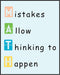 Posterizer 1 pcs-colorful minimal poster-mistakes allow thinking to happen-Teachers & Classrooms Gift for Daughter, Son, Kids School and classroom...