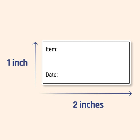 200 Pieces, 2" x 1", Removable Food Labels for Freezer Storage, Date Stickers to Write On...
