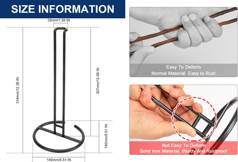 NearMoon Paper Towel Holder/Stand Dispenser, Sturdy, All Metal, Standard or Jumbo-Sized for Kitchen Countertop, Farmhouse, Living Room (1 Pack, Ma...