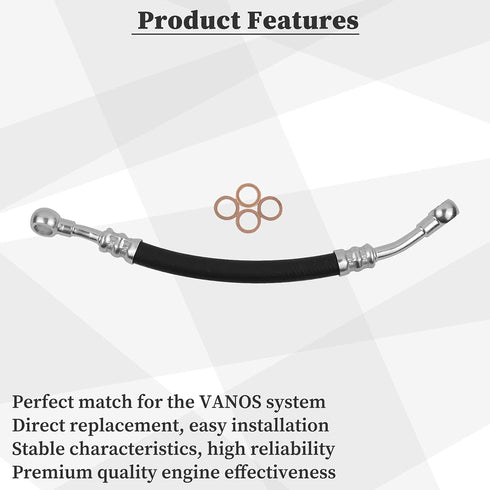 Bicos 11361705532 VANOS Oil Supply Line Hose Compatible with 1993-2009 E36 E38 E46 E39 E53 E60 E61 E65 E66 E83 E85 M54 Engine Oil Line Replacement...