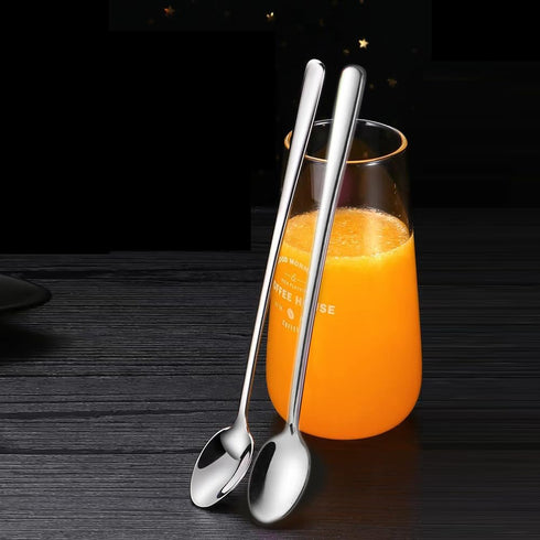 Long Handle Iced Tea Spoons, 304 Stainless Steel Cocktail Stirring Spoons,9 Inch Long Handle Spoon for Coffee Ice Cream Cocktail, Set of 4...