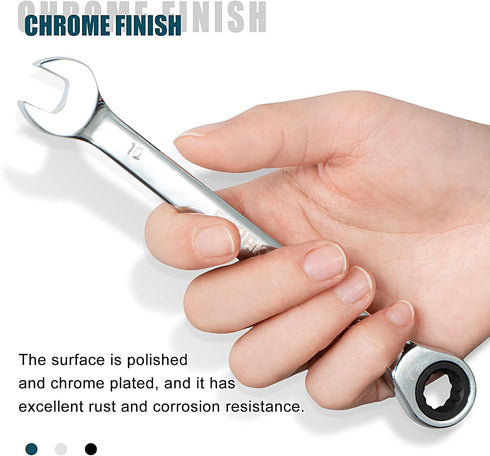 SORAKO 10mm Ratcheting Combination Wrench, Chrome Vanadium Steel Gear Wrench, Industrial Grade Cr-V Steel Gear Spanner, Household Garage Tools(10m...